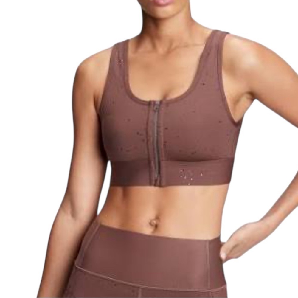 NWT GapFit Sculpt Compression Front Zipper Sports Bra Size Medium